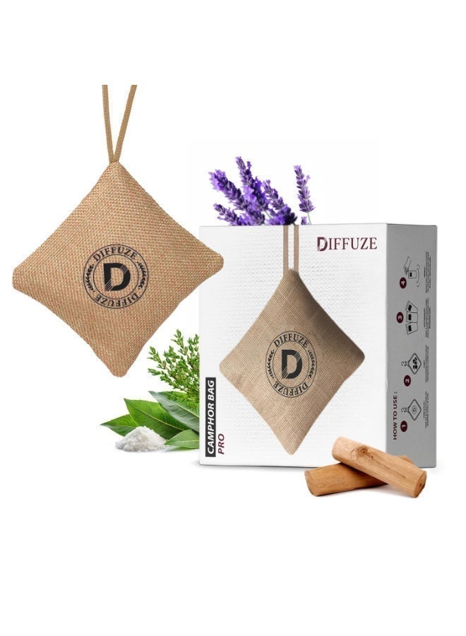 DIFFUZE Luxury Car Air Freshener Long Lasting – Natural Car Perfume & Odor Eliminator with Activated Charcoal, Lavender, Sandalwood & Camphor – Non Electric Car Air Purifier, Charcoal Odor Absorber, Premium Car Fragrance for Car (Beige) - Image 1